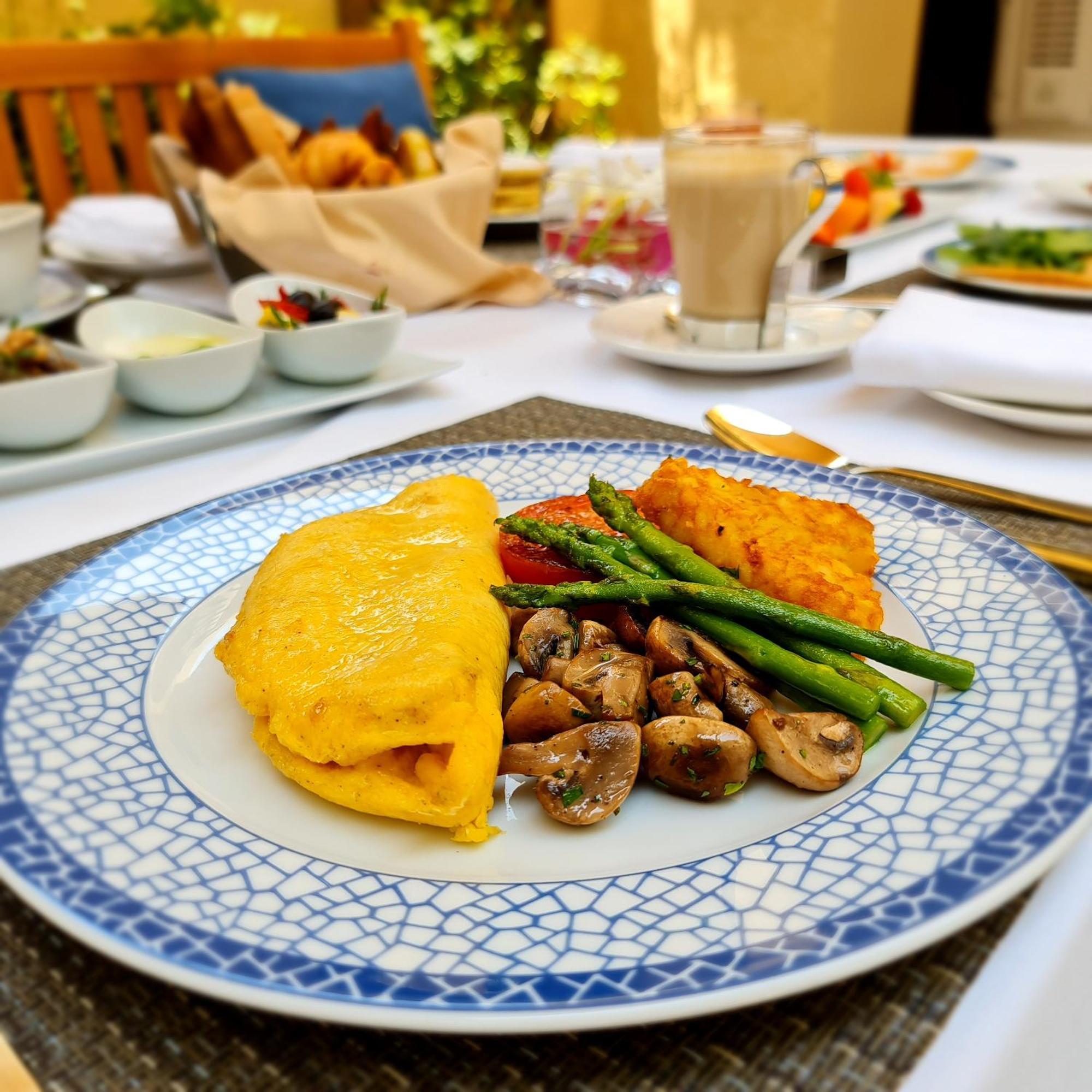 Souq Al Wakra Hotel Qatar By Tivoli Al Wakrah Exterior photo An omelette with asparagus and mushrooms